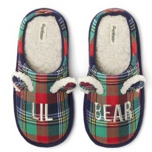 Dearfoams Kids Plaid Slippers - Multicolor